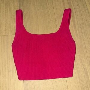 Aritzia Sculpt Knit Cropped Pink Tank